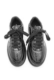Margin Women's High Sole Lace-Up  Azin Black Patent Leather Sneakers
