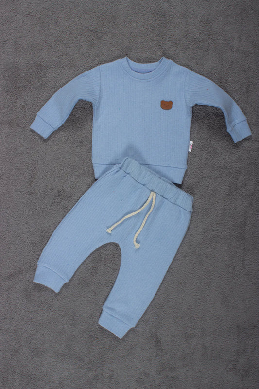 Adabebek Blue Corduroy Baby Set