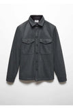 Mango Men's Pocketed Flannel Jacket