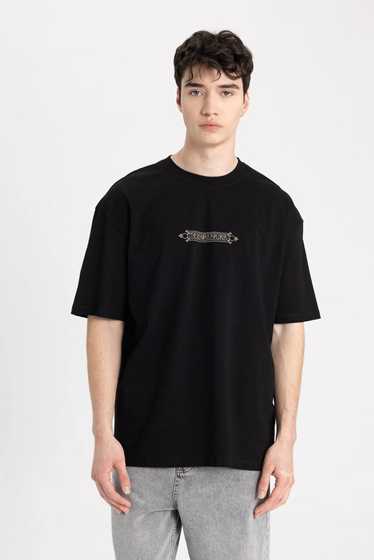 Defacto Men's Black Oversize Fit T-Shirt