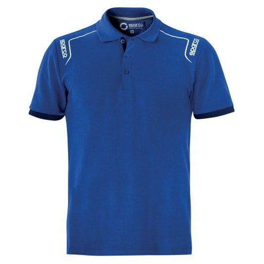 Men’s Short Sleeve Polo Shirt Sparco TECH STRETCH Blue
