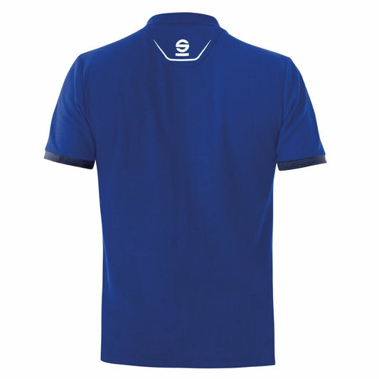 Men’s Short Sleeve Polo Shirt Sparco TECH STRETCH Blue