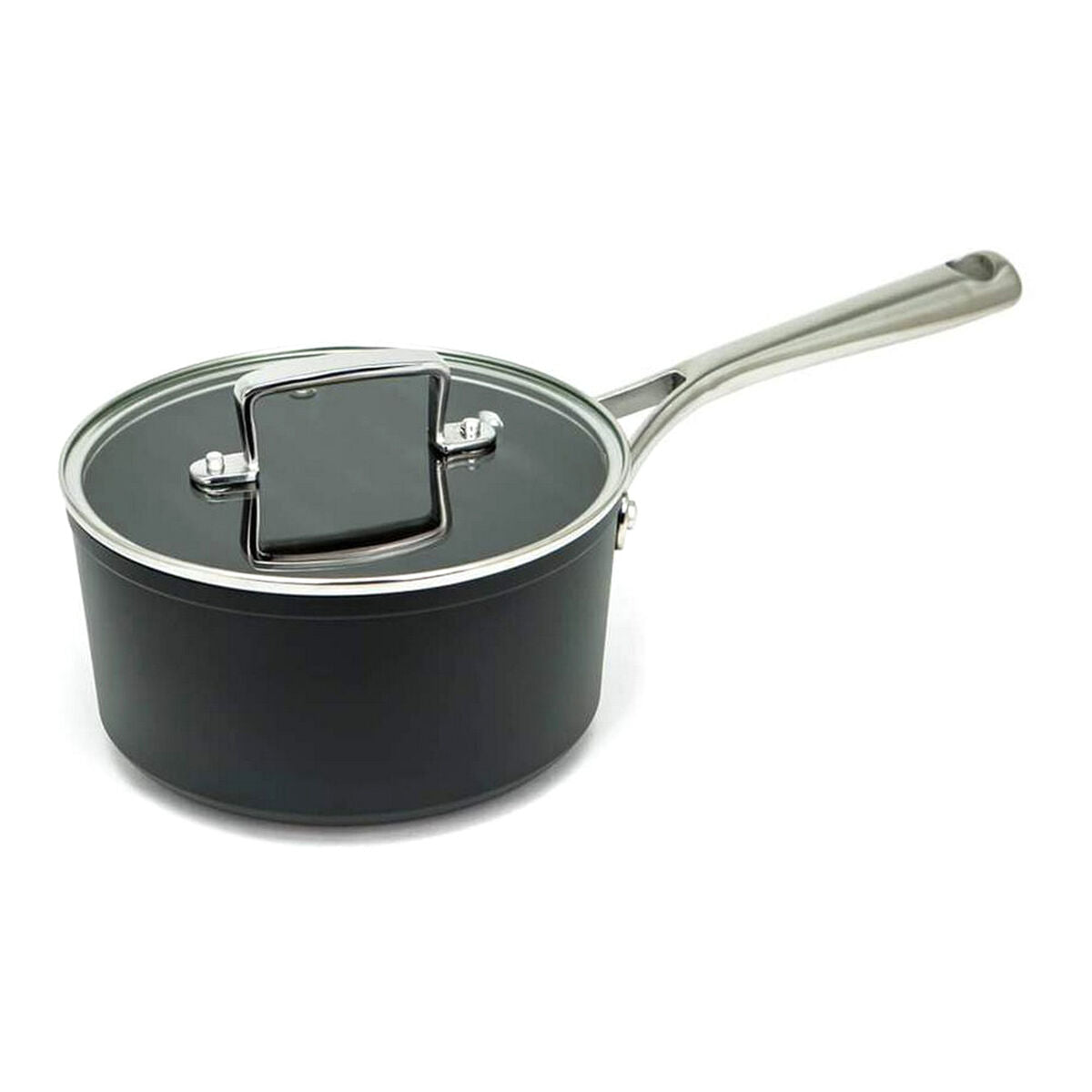 Saucepan with Lid Amercook Black Terracotta Oven Stainless steel Aluminium (Ø 18 cm)