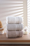 Zeynep Tekstil Bathroom Lines Set of 3 Hand & Face 50x90 Cm Towels