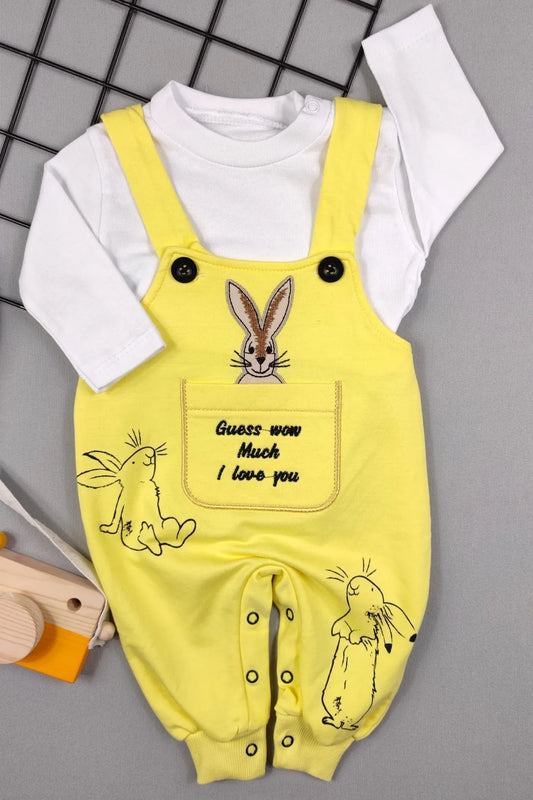 Adabebek Guess Wow Patterned Rabbit Embroidered Baby Set