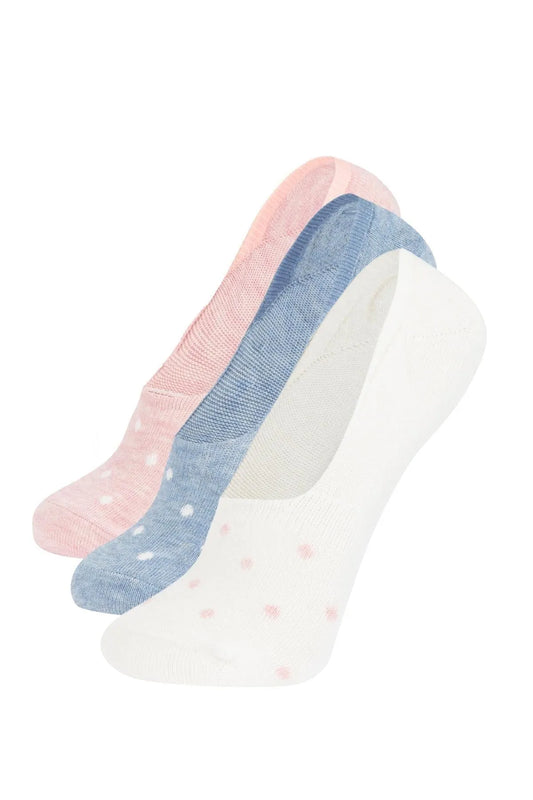 Defacto Women's 3-Piece Cotton Ballerina Socks