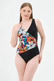 Vawensea Women's Colorful Floral Print Double-breasted Swimsuits