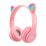 سماعة بناتي LED Light Up Cute Cat Ear Gaming Headset