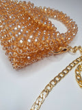 Lulua Stitches Handmade Small Gold Crystal Bag