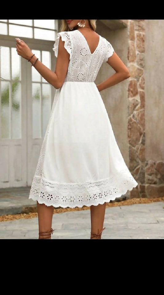 Fashion Beauty Style 7 Lace White Dress