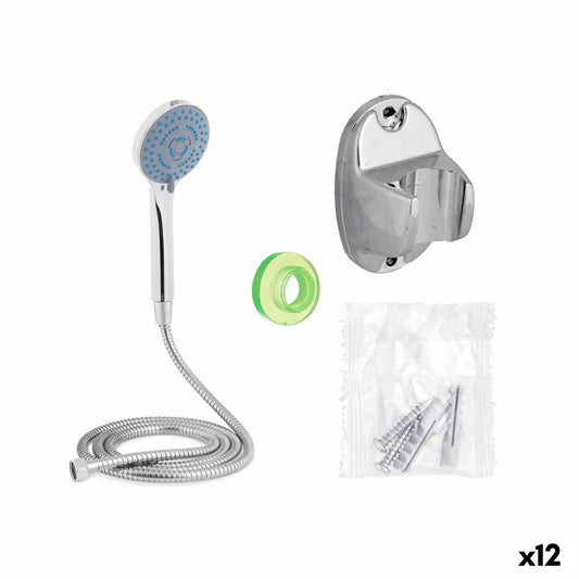 A shower head with a hose to direct the flow 2 m Silver Metal (12 Units)