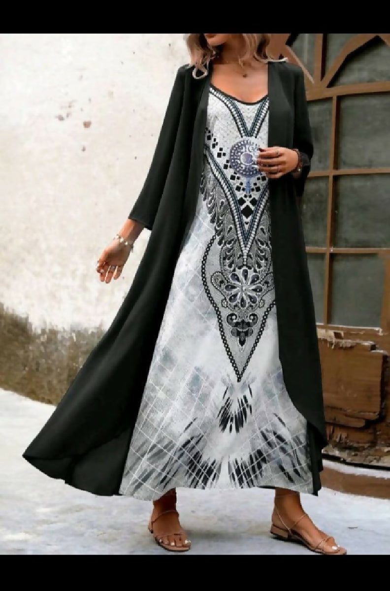 Fashion Beauty Style 7 Boho Style Dress With Cardigan