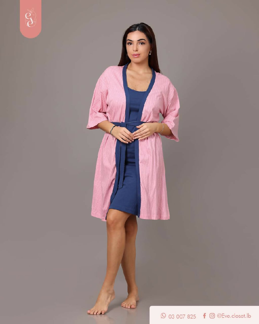 EVE.CLOSET Pink And Navy