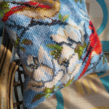 Divine Thread Handmade Cross Stitch Bird Pillow