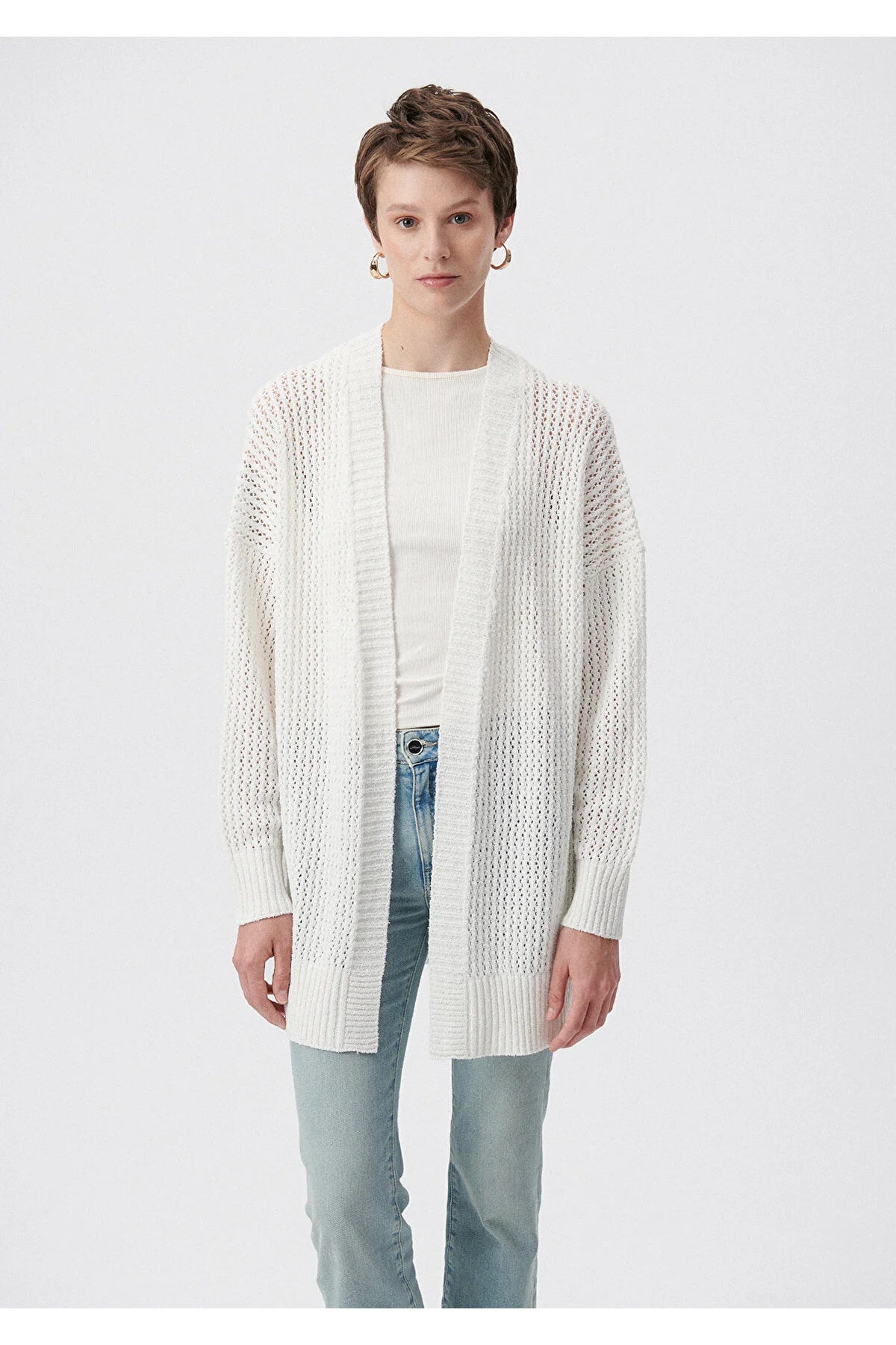 Blue Women's Ecru Cardigan