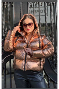 Thumbnail for Kaside Women's Shiny Inflatable Short Volensy Coat