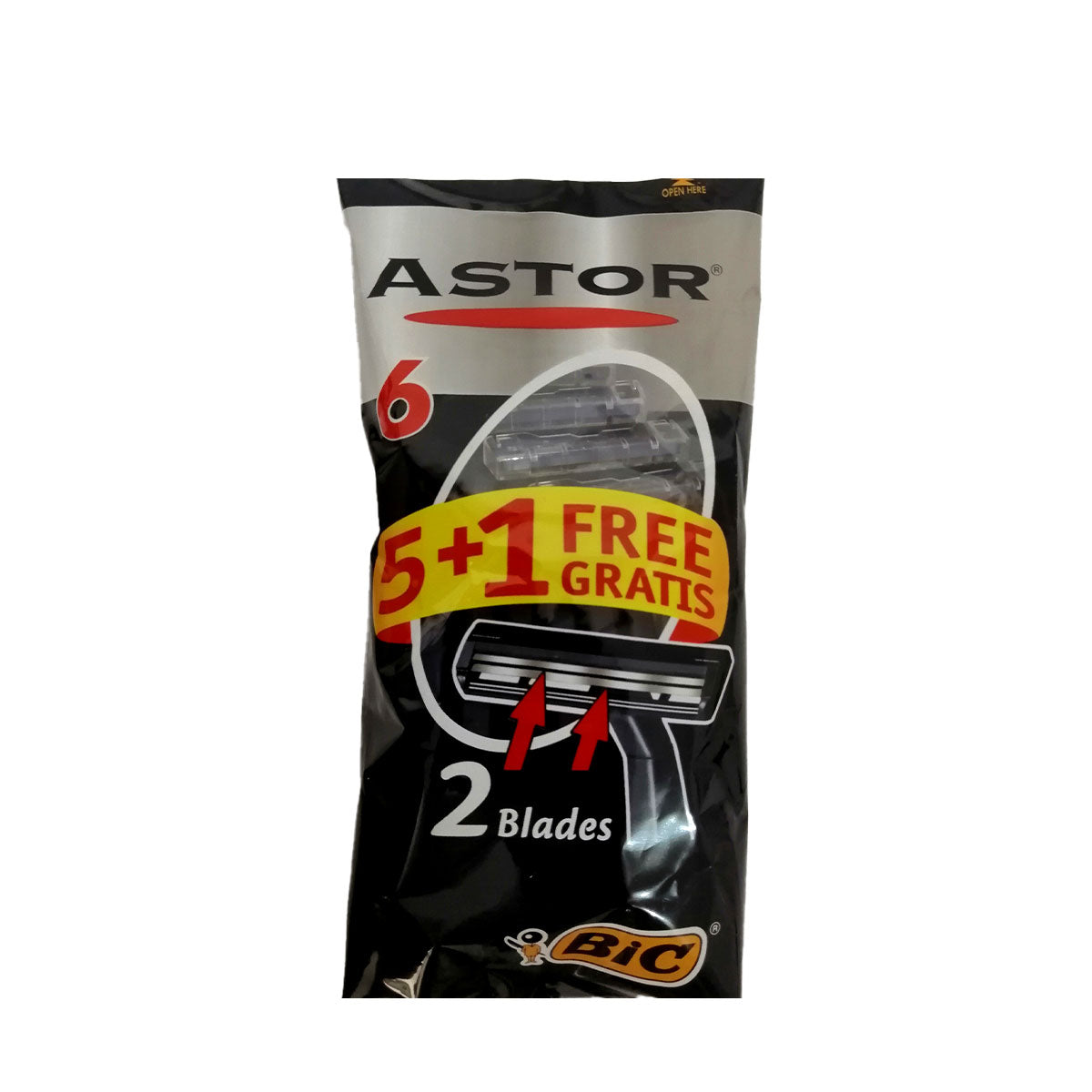Bic Astor 2-Blades Shaving Razor 5+1 Pieces  استور شفرات حلاقة عدد ٦