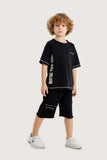 Gold Class Kidswear Boy's Double Pocket Diagonal Cord Printed 2-Piece Shorts Sets