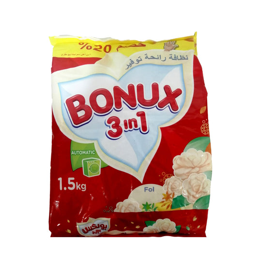 Bonux Fol Laundry Powder 3 In 1 بونكس مسحوق لغسيل الملابس