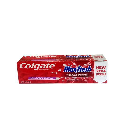 Colgate MaxFresh Toothpaste With Cooling Crystals Spicy Fresh   100 ml  كولجيت ماكس فريش معجون اسنان مع حبيبات كريستالية منعشة