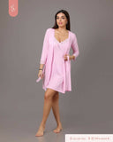 EVE.CLOSET Pink Dress With Robe