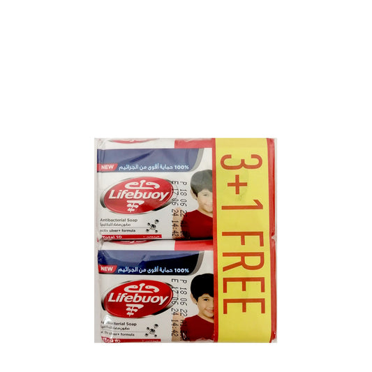Lifebuoy Antibacterial Bar Soap 125 g 3+1 Free لايفبوي صابون المضاد للبكتيريا بوزن 125 غرام، عرض 3+1 مجانًا