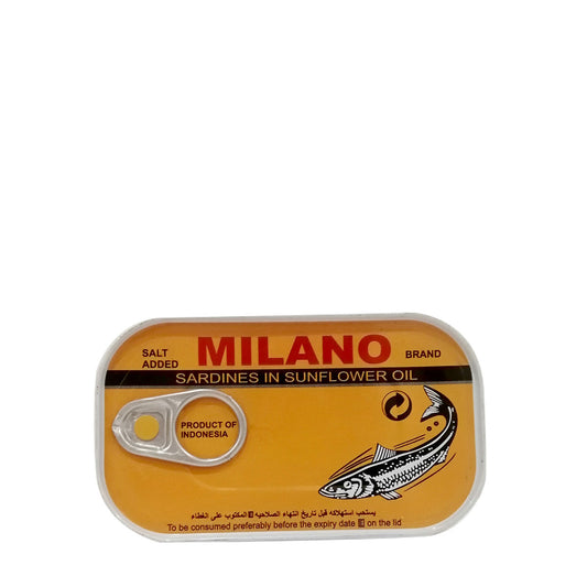 Milano Sardines In Sunflower Oil 125 g ميلانو سردين بزيت دوار الشمس