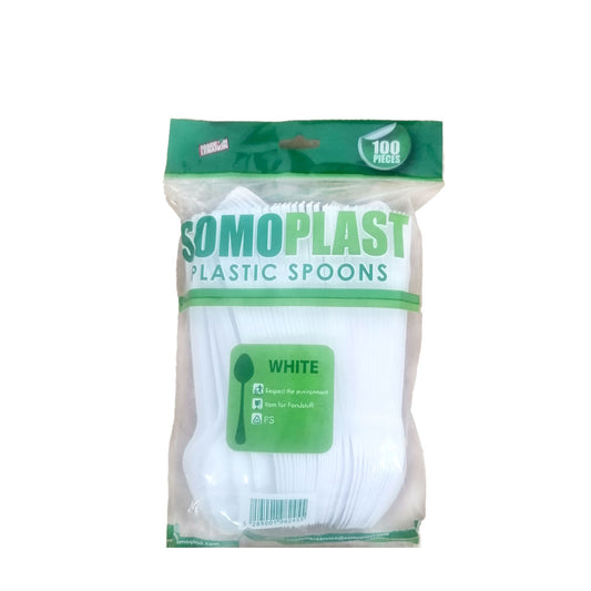 Somoplast Plastic Forks 100 PCS سوموبلاست ملاعق بلاستيك 100 قطعة