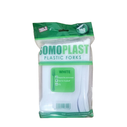 Somoplast Plastic Forks 100 PCS سوموبلاست شوك بلاستيك 100 قطعة