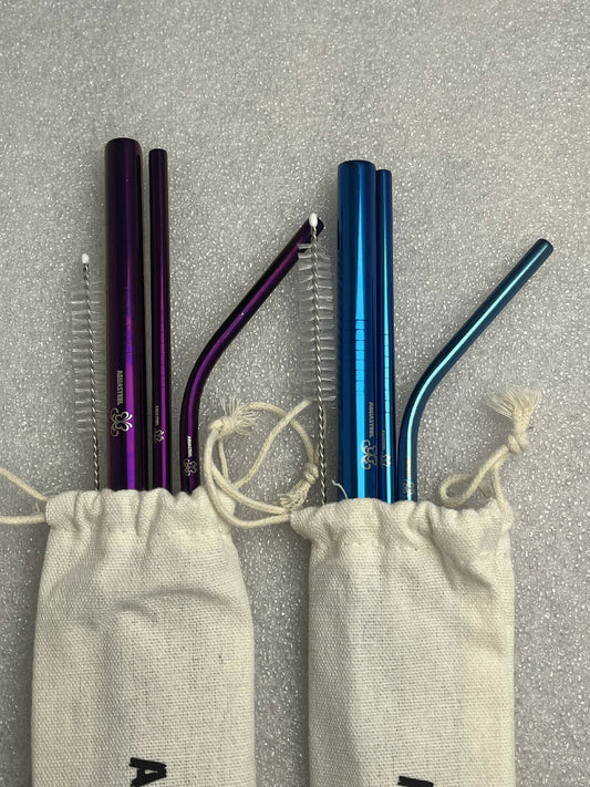 AquaSteel Metal Straw Set