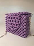 Lulua Stitches Handmade Lila Casual Beaded Bag
