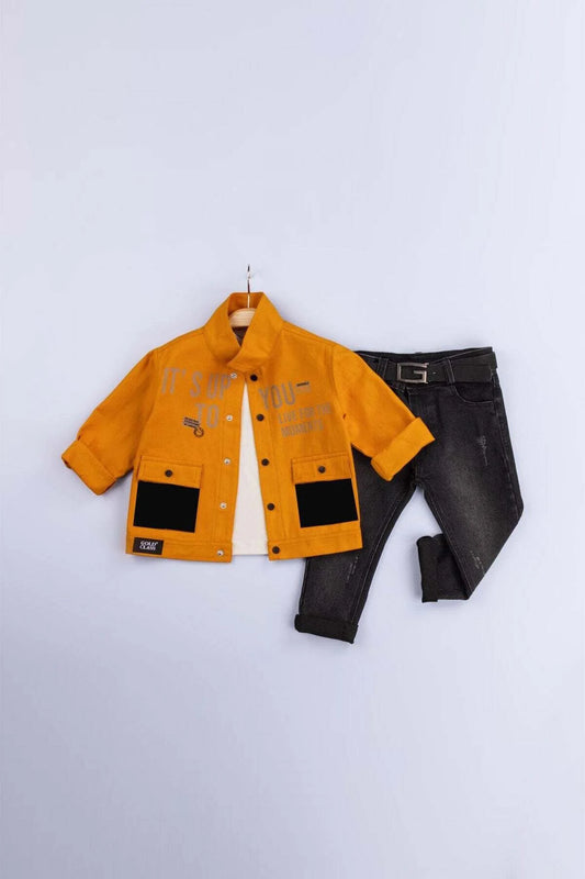 Gold Class Kidswear Boy's Pocket Snap Printed 4-Piece Shirt Sets