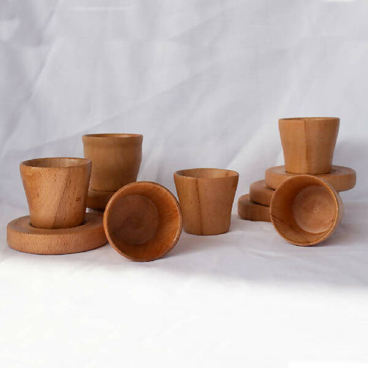 Yanart Studio Handmade Wooden Coffee Cups Set