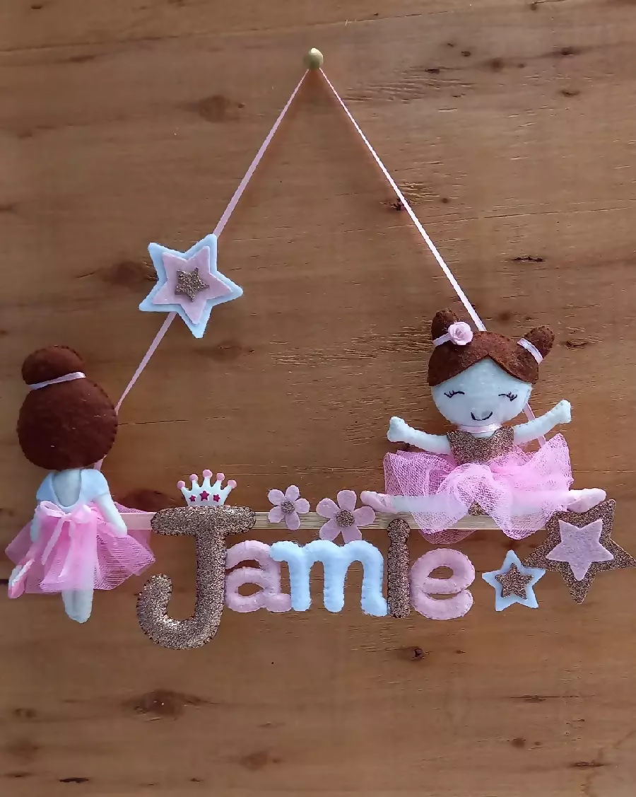 Crenay Handmade Ballerina Wall Name Hanger