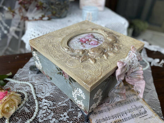 Shabby Chic Hm Handmade Vintage Jewelry Box
