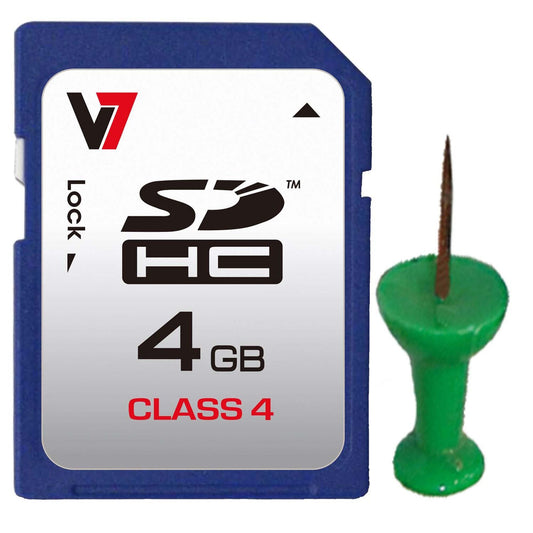 Micro SD Memory Card with Adaptor V7 VASDH4GCL4R-2E