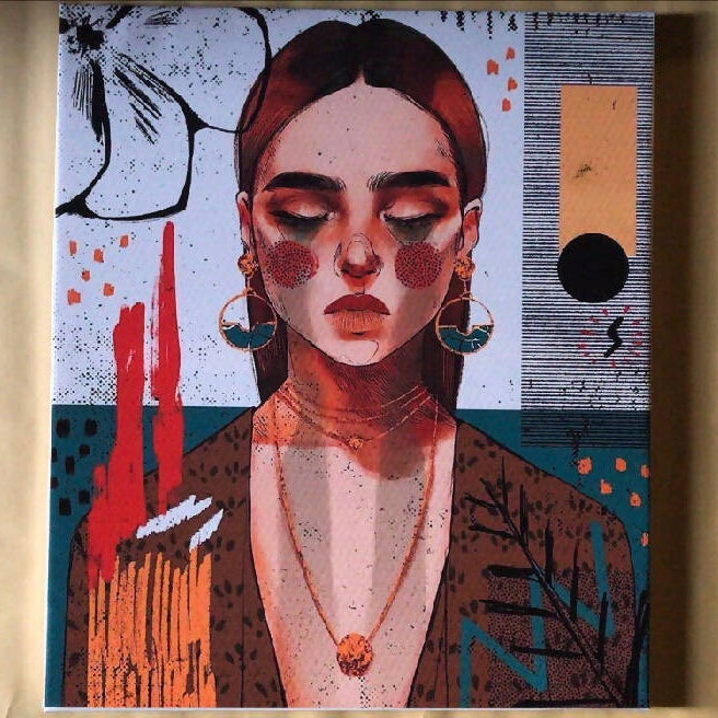 Julyana Chehab Handmade Solitary Tears-Ready-Painting-Printed 60cm x 70cm