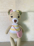 Handmade By Noha Handmade Crochet Bear with Bag height 25cm weight 90 g