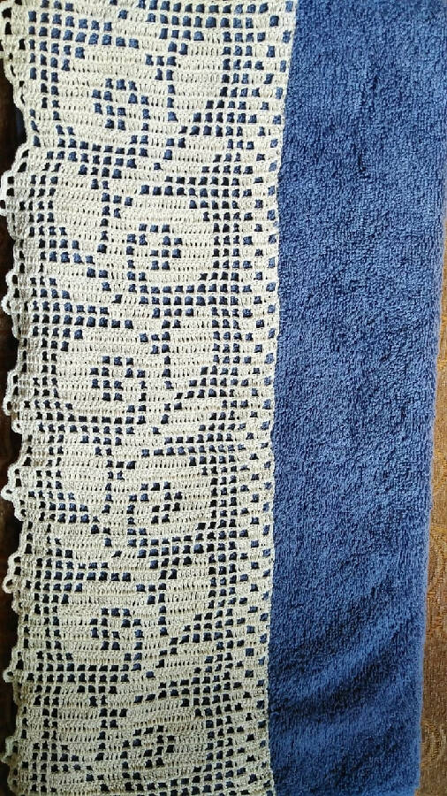 Mk knitting Decorated Crochet Towel