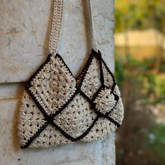 Crochet by Mona Handmade Small Bohemian Style Handbag