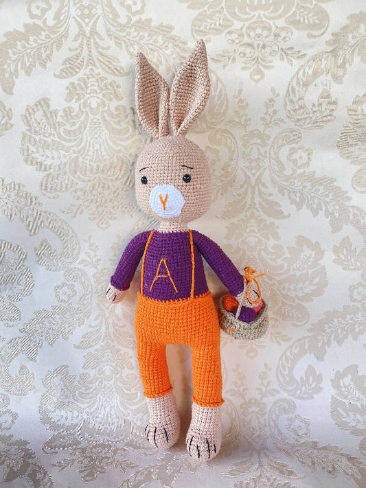 Handmade By Noha Handmade Crochet Rabbit Alex height 30cm weight 100 grame