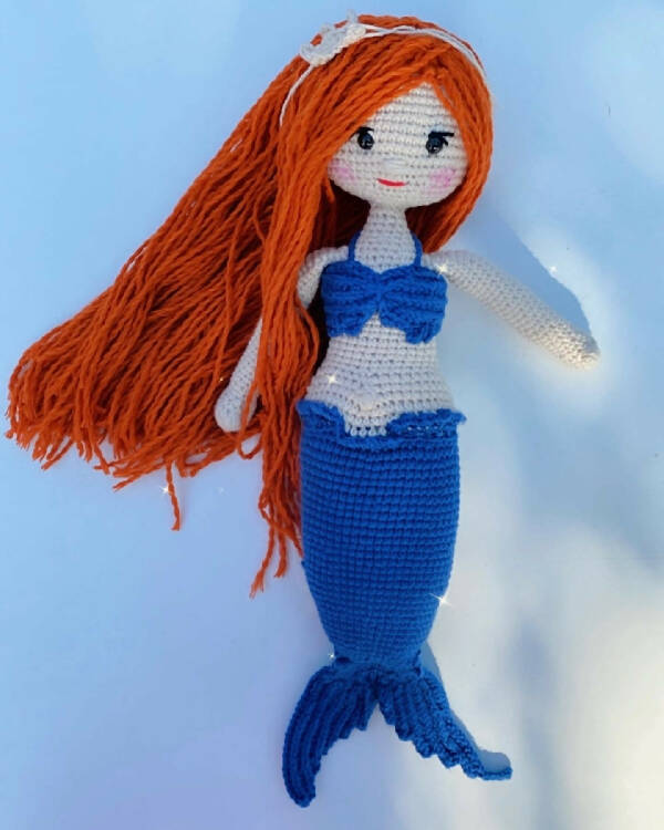 Handmade By Noha Handmade Crochet Doll Mermaid height 30 cm weight 100 g