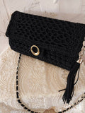 Magic of Crochet Black Handbag Handmade Crochet Length 28cm Width 20 cm