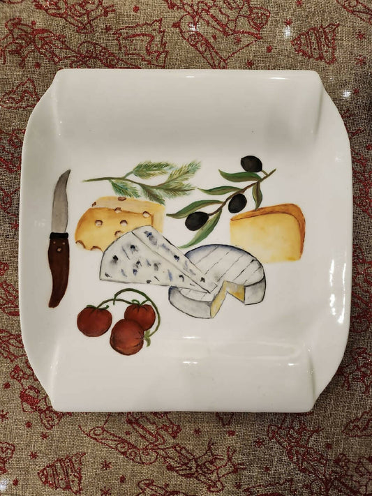 ArtVibes Hand Painted Cheese & Wine Plate (1 Piece)