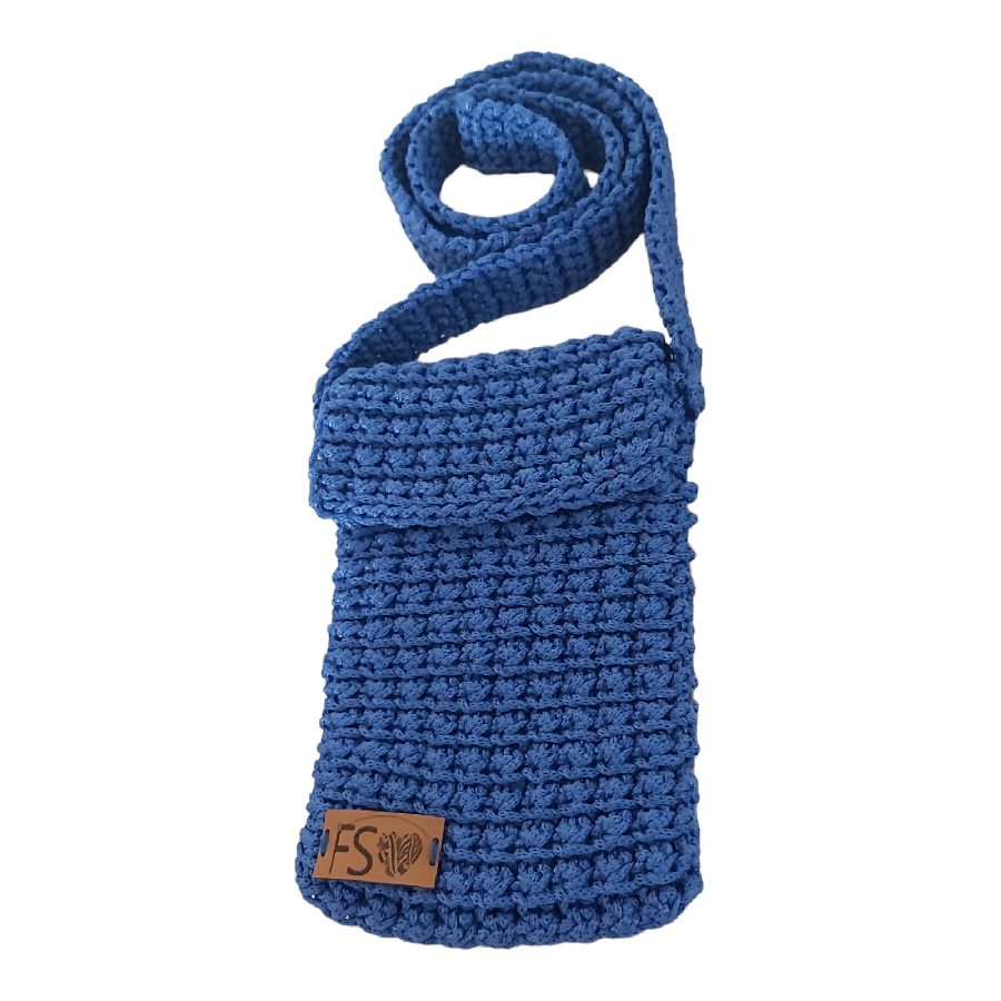 Fashion Stitch Women's Small Dark Blue Crochet Cross Bag For Kids