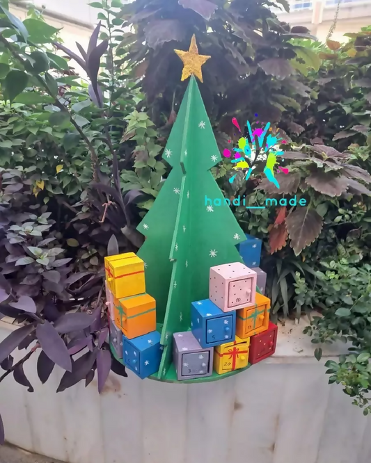 Handi___made Wooden Xmas Tree Advent Calendar