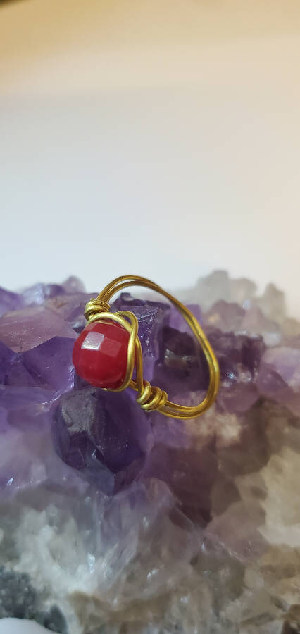 Armastsone Red Agate Ring