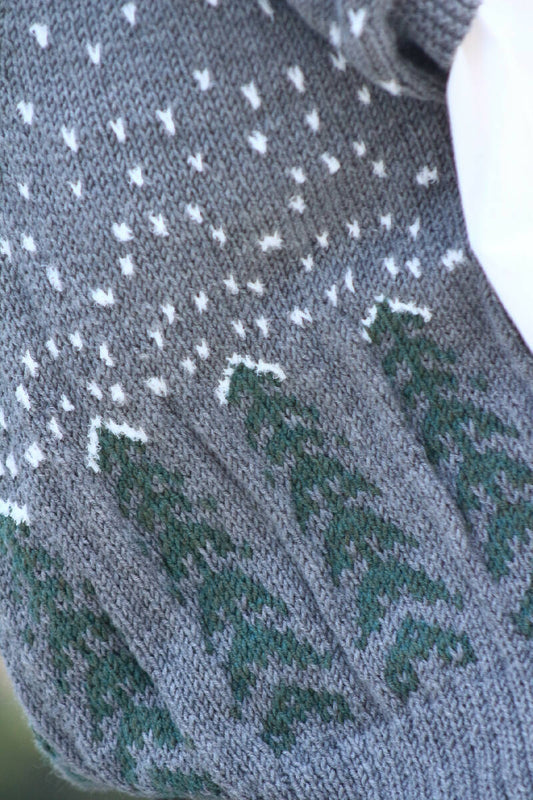 Knittember Handmade Knitting "Frosty Evergreen" Vest for Women