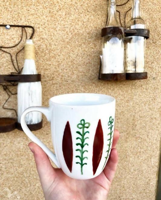 ArtVibes Hand Painted Chaffe Design Porcelain Mugs