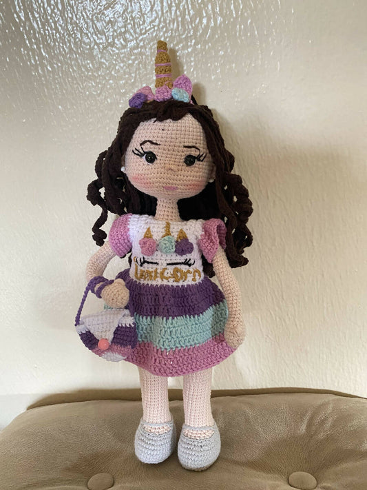 Handmade By Noha Handmade Croche Doll Unicorne Weghet 90gr Hegjhet 35 Cm